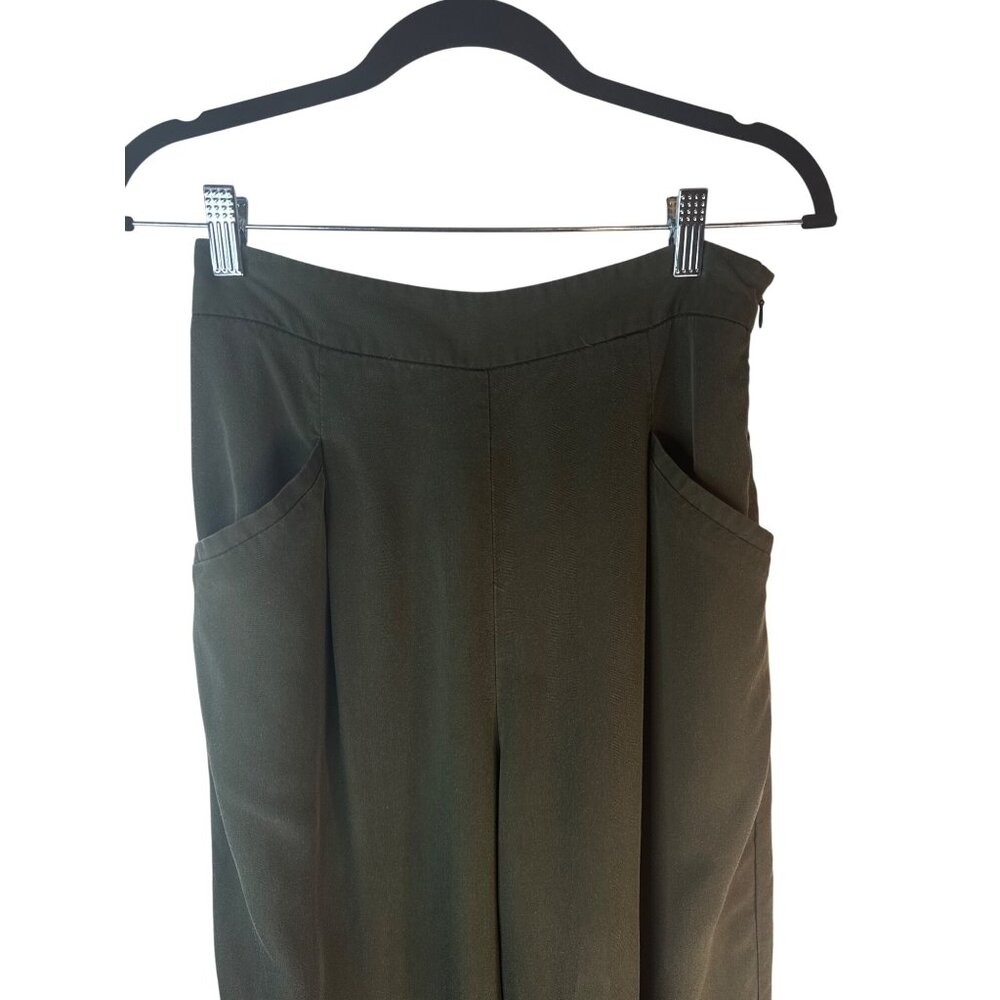 2/$30 ZARA Womens Medium Olive Green Wide Leg Pants - Picture 9 of 15